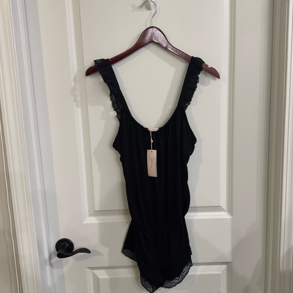 Eberjey Cecelia Enchanted Teddy PJ Pajamas in Black - Picture 3 of 9